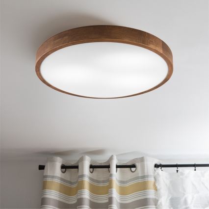 Brilagi - LED plafonsko svetlo CARVALHO SLIM 3xE27/60W/230V hrast-trešnja prečnik 47 cm