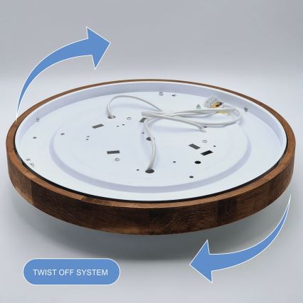 Brilagi - LED plafonsko svetlo CARVALHO SLIM 3xE27/60W/230V hrast-trešnja prečnik 47 cm