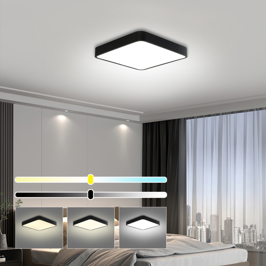 Brilagi - LED plafonsko svetlo POOL LED/36W/230V 3000/4500/6000K 40x40 cm crno