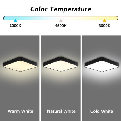 Brilagi - LED plafonsko svetlo POOL LED/36W/230V 3000/4500/6000K 40x40 cm crno
