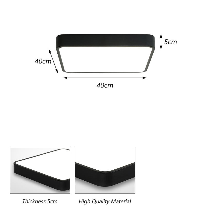 Brilagi - LED plafonsko svetlo POOL LED/36W/230V 3000/4500/6000K 40x40 cm crno