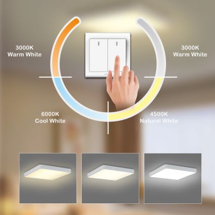 Brilagi - LED plafonsko svetlo POOL LED/48W/230V 3000/4500/6000K 50x50 cm bela