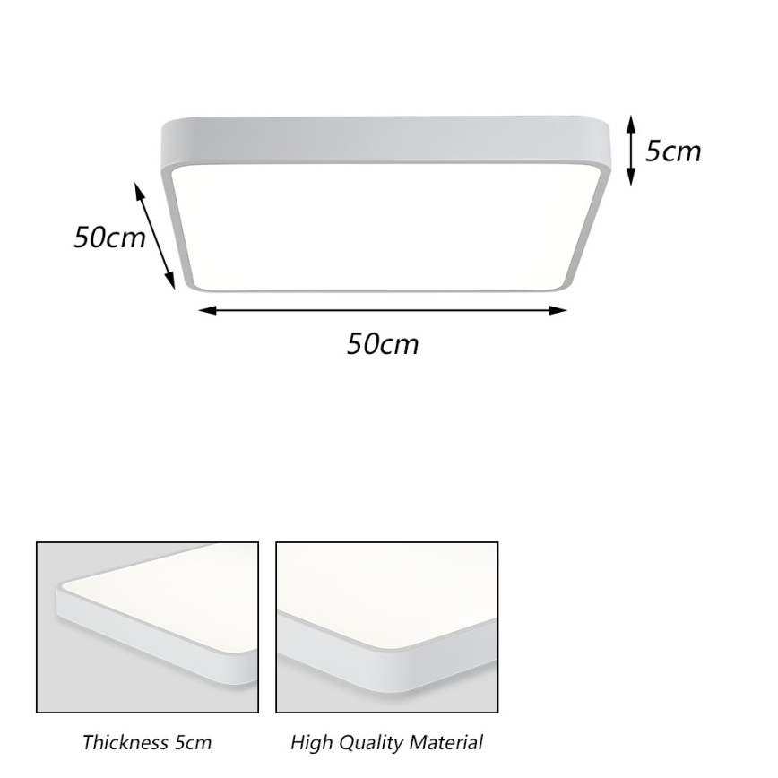 Brilagi - LED plafonsko svetlo POOL LED/48W/230V 3000/4500/6000K 50x50 cm bela