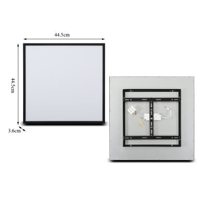 Brilagi - LED plafonsko svetlo SLIMFRAME LED/36W/230V 45x45 cm crna