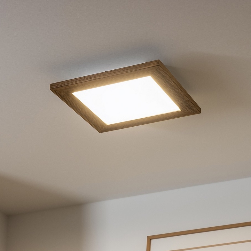 Brilagi - LED plafonsko svetlo SLIMFRAME WOOD LED/25W/230V 34x34 cm braon