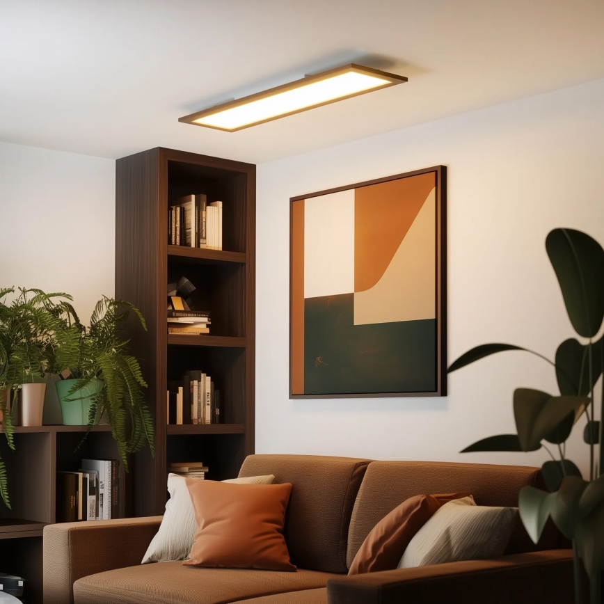 Brilagi - LED plafonsko svetlo SLIMFRAME WOOD LED/58W/230V 124x34 cm tamno braon