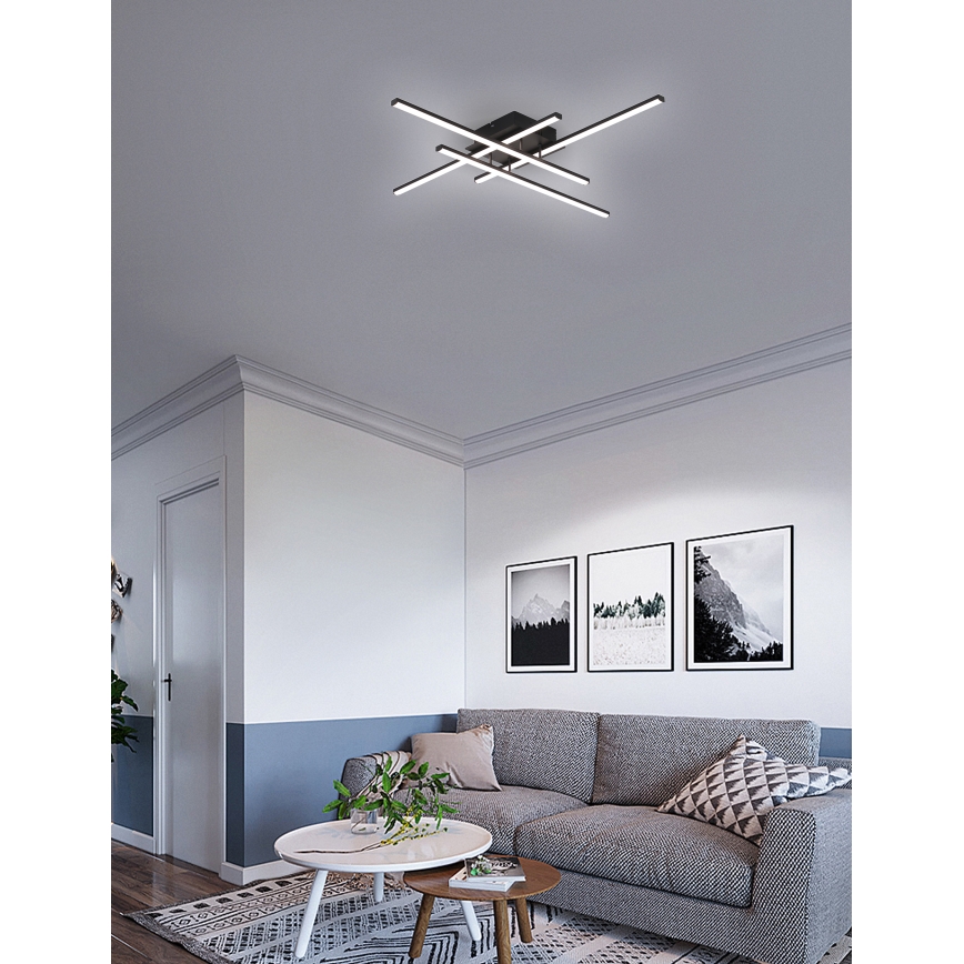 Brilagi - LED plafonjera STRIPES LED/37W/230V 68x68 cm crna