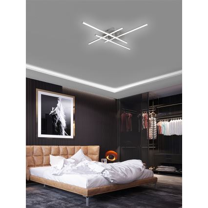 Brilagi - LED plafonska svetiljka STRIPES LED/37W/230V 68x68 cm srebrna