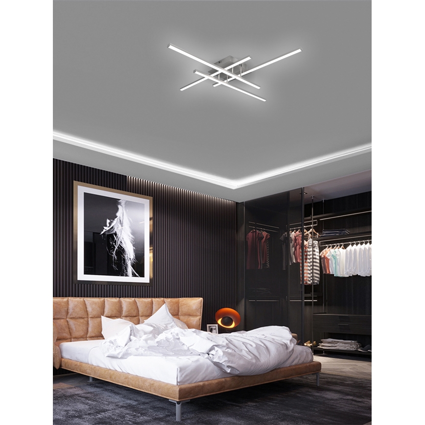 Brilagi - LED plafonska svetiljka STRIPES LED/37W/230V 68x68 cm srebrna