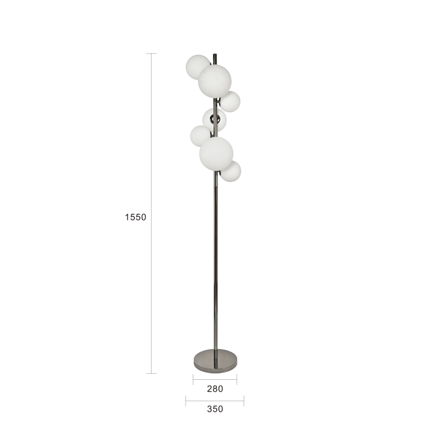 Brilagi - LED podna lampa MILLA 7xG9/3W/230V sjajni hrom/bela