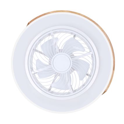 Brilagi - LED Prigušiva plafonjera sa ventilatorom LED/30W/230V 3000-6500K bela/hrast + Daljinski upravljač