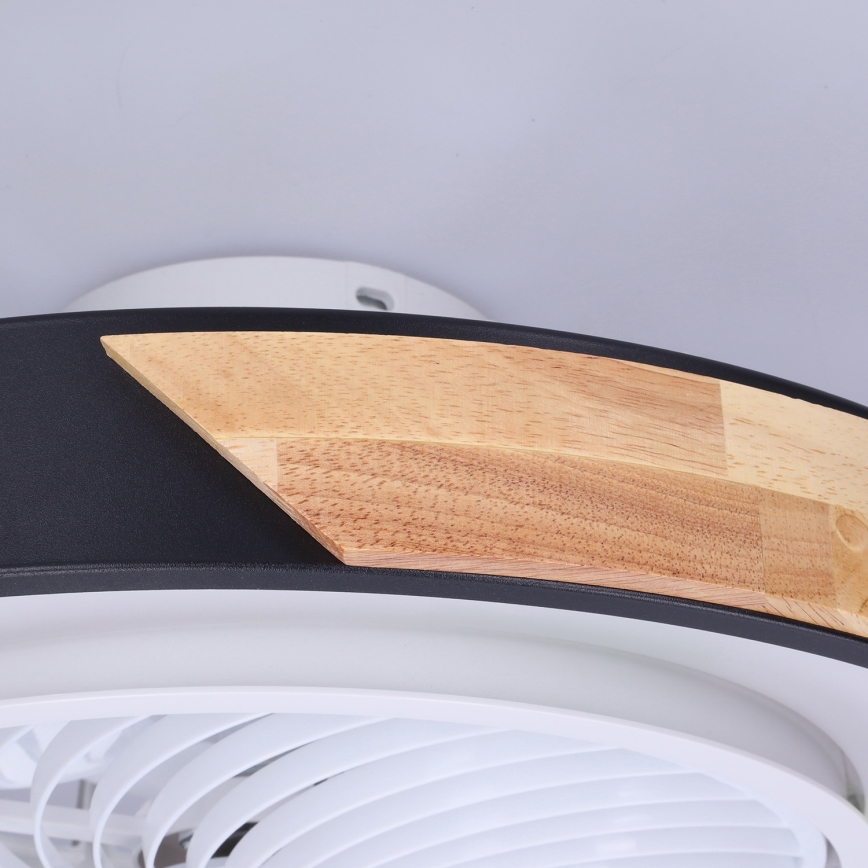 Brilagi - LED Prigušiva plafonjera sa ventilatorom LED/30W/230V 3000-6500K crno/hrast + Daljinski upravljač