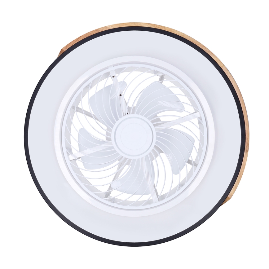 Brilagi - LED Prigušiva plafonjera sa ventilatorom LED/30W/230V 3000-6500K crno/hrast + Daljinski upravljač