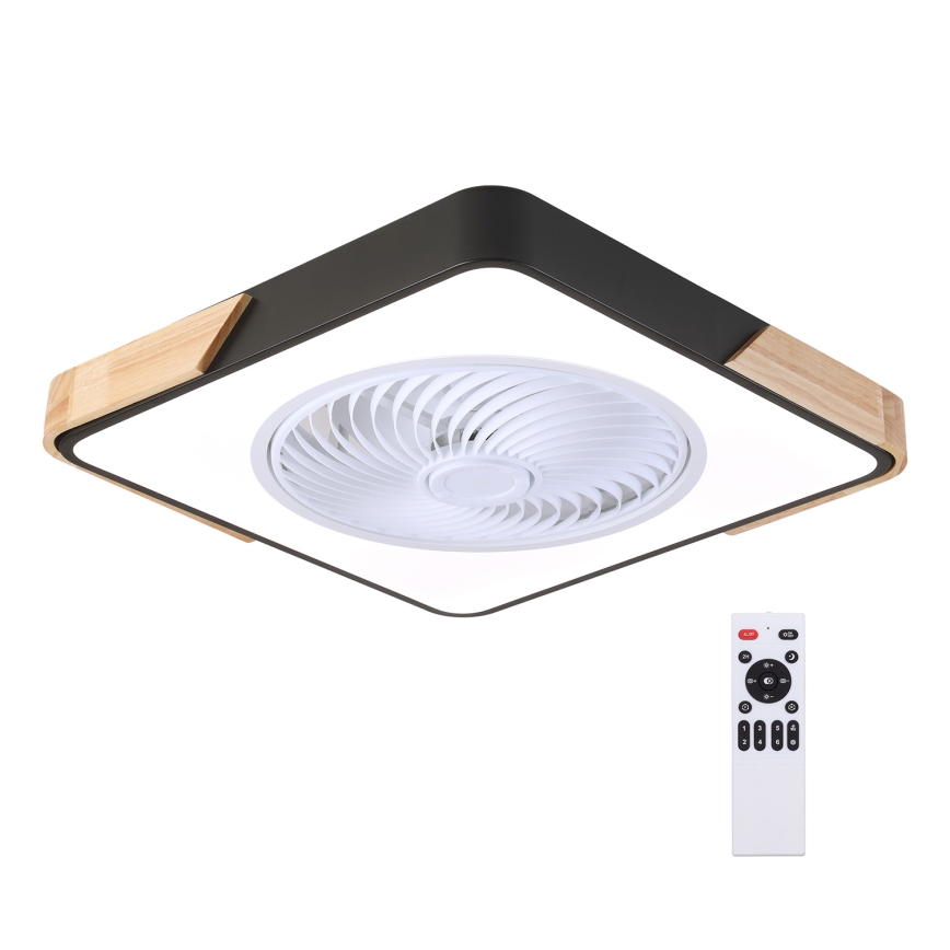 Brilagi - LED Prigušiva plafonjera sa ventilatorom LED/30W/230V 3000-6500K crno/hrast + Daljinski upravljač