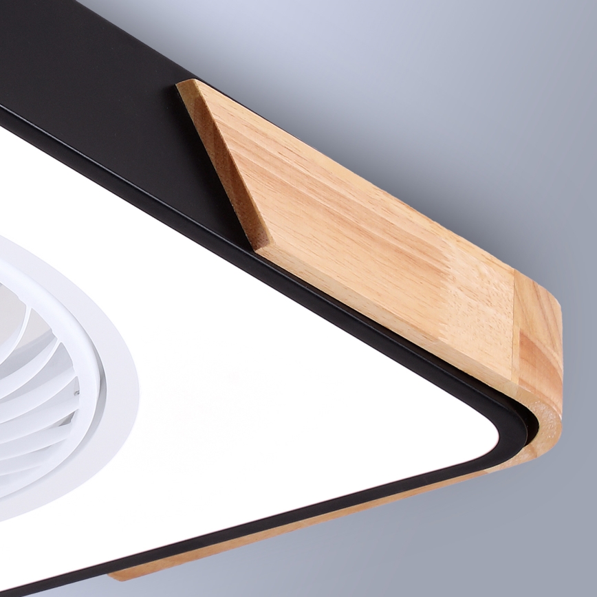 Brilagi - LED Prigušiva plafonjera sa ventilatorom LED/30W/230V 3000-6500K crno/hrast + Daljinski upravljač