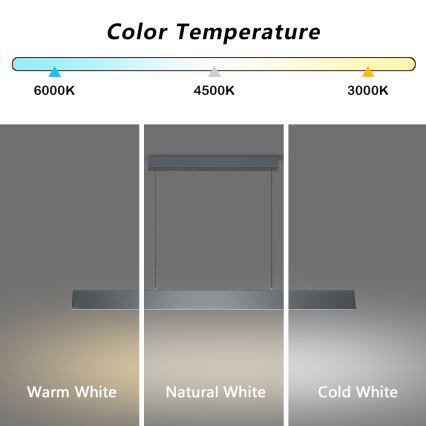 Brilagi - LED Prigušivi luster na sajli SLIMLINE LED/40W/230V 3000-6000K Antracit + Daljinski upravljač