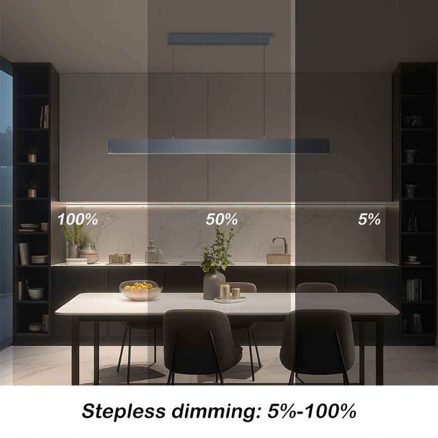 Brilagi - LED Prigušivi luster na sajli SLIMLINE LED/40W/230V 3000-6000K Antracit + Daljinski upravljač