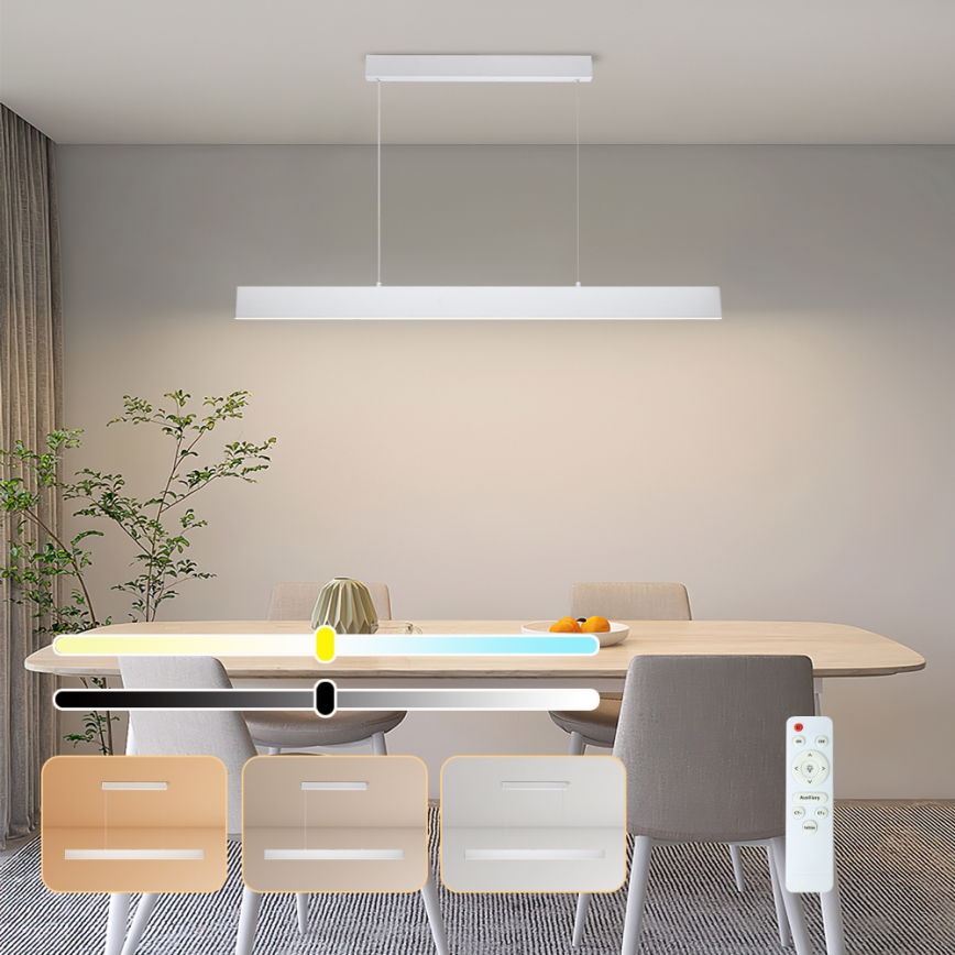 Brilagi - LED Prigušivi luster na sajli SLIMLINE LED/40W/230V 3000-6000K bela + Daljinski upravljač