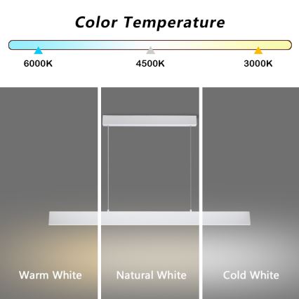 Brilagi - LED Prigušivi luster na sajli SLIMLINE LED/40W/230V 3000-6000K bela + Daljinski upravljač