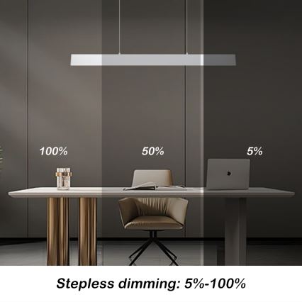 Brilagi - LED Prigušivi luster na sajli SLIMLINE LED/40W/230V 3000-6000K bela + Daljinski upravljač