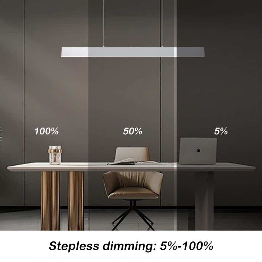 Brilagi - LED Prigušivi luster na sajli SLIMLINE LED/40W/230V 3000-6000K bela + Daljinski upravljač