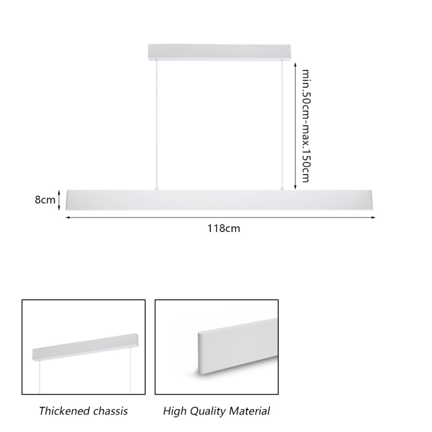 Brilagi - LED Prigušivi luster na sajli SLIMLINE LED/40W/230V 3000-6000K bela + Daljinski upravljač
