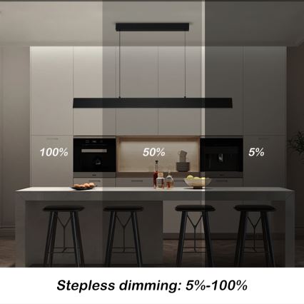 Brilagi - LED Prigušivi luster na sajli SLIMLINE LED/40W/230V 3000-6000K crno + Daljinski upravljač