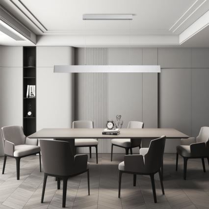 Brilagi - LED Prigušivi luster na sajli SLIMLINE LED/40W/230V 3000-6000K srebrno + Daljinski upravljač
