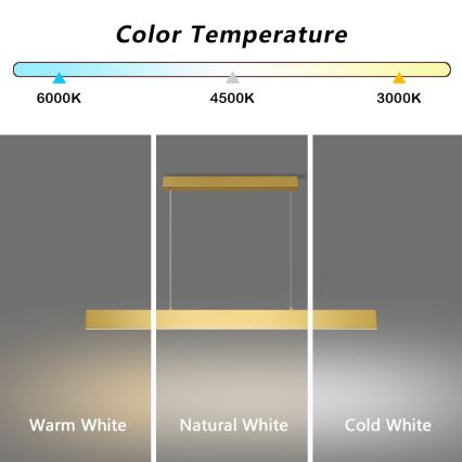 Brilagi - LED Prigušivi luster na sajli SLIMLINE LED/40W/230V 3000-6000K zlatna + Daljinski upravljač