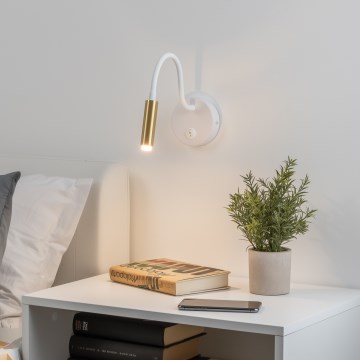 Brilagi - LED Prigušiva fleksibilna zidna lampa MAYA 1xG9/4W/230V bela/zlatna 2700-6500K Wi-Fi Tuya