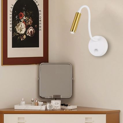 Brilagi - LED Prigušiva fleksibilna zidna lampa MAYA 1xG9/4W/230V bela/zlatna 2700-6500K Wi-Fi Tuya