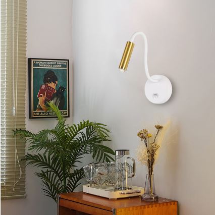 Brilagi - LED Prigušiva fleksibilna zidna lampa MAYA 1xG9/4W/230V bela/zlatna 2700-6500K Wi-Fi Tuya
