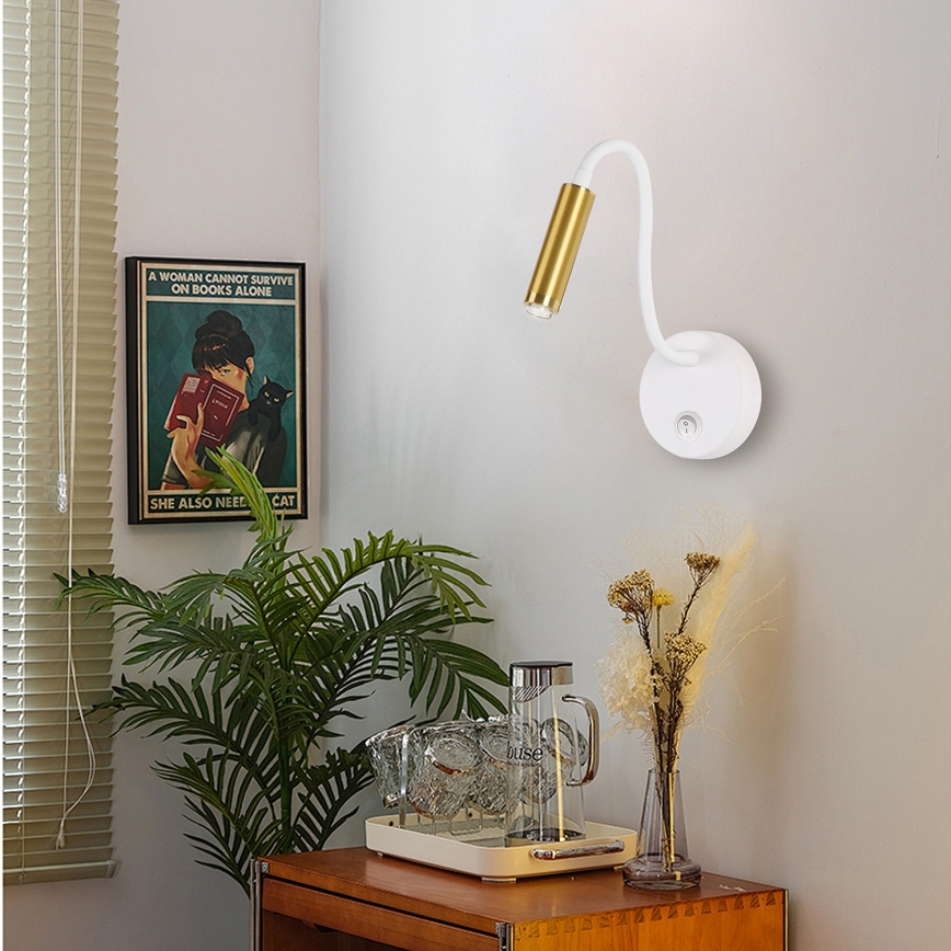 Brilagi - LED Prigušiva fleksibilna zidna lampa MAYA 1xG9/4W/230V bela/zlatna 2700-6500K Wi-Fi Tuya