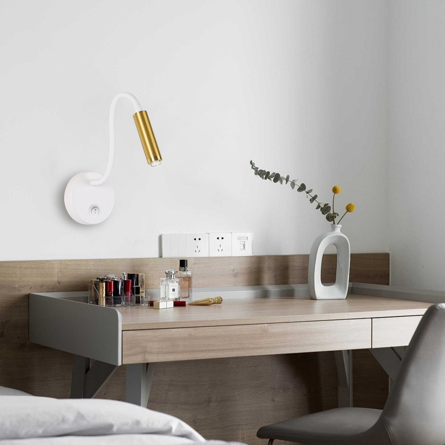 Brilagi - LED Prigušiva fleksibilna zidna lampa MAYA 1xG9/4W/230V bela/zlatna 2700-6500K Wi-Fi Tuya