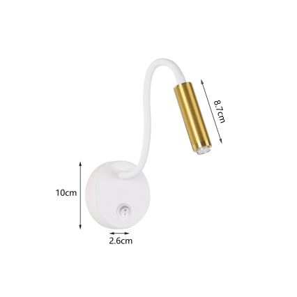 Brilagi - LED Prigušiva fleksibilna zidna lampa MAYA 1xG9/4W/230V bela/zlatna 2700-6500K Wi-Fi Tuya