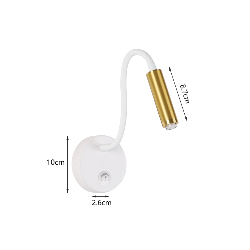 Brilagi - LED Prigušiva fleksibilna zidna lampa MAYA 1xG9/4W/230V bela/zlatna 2700-6500K Wi-Fi Tuya