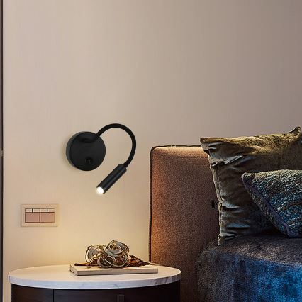 Brilagi - LED Prigušiva fleksibilna zidna lampa MAYA 1xG9/4W/230V crno 2700-6500K Wi-Fi Tuya