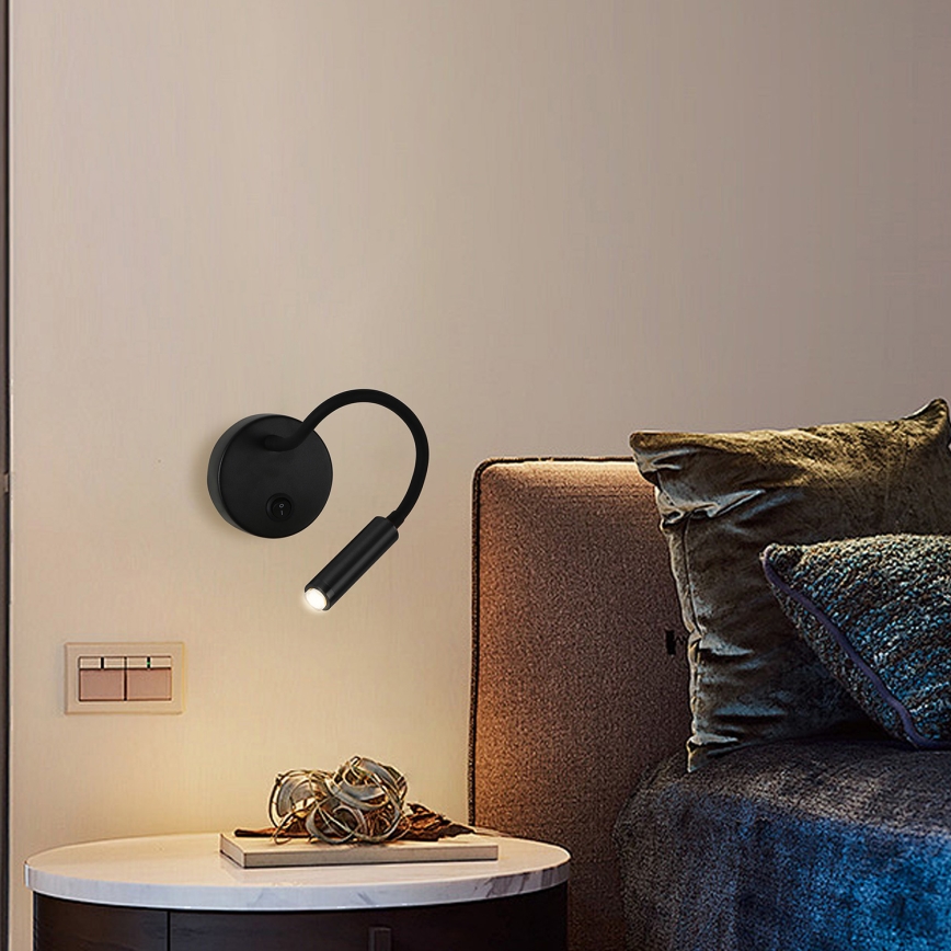 Brilagi - LED Prigušiva fleksibilna zidna lampa MAYA 1xG9/4W/230V crno 2700-6500K Wi-Fi Tuya