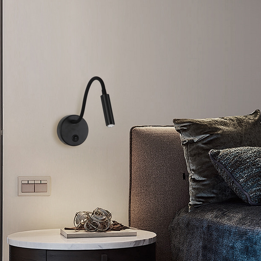 Brilagi - LED Prigušiva fleksibilna zidna lampa MAYA 1xG9/4W/230V crno 2700-6500K Wi-Fi Tuya