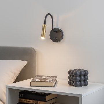 Brilagi - LED Prigušiva fleksibilna zidna lampa MAYA 1xG9/4W/230V crno/zlatna 2700-6500K Wi-Fi Tuya