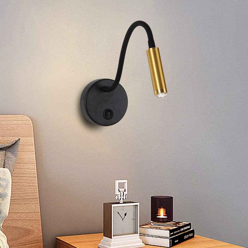 Brilagi - LED Prigušiva fleksibilna zidna lampa MAYA 1xG9/4W/230V crno/zlatna 2700-6500K Wi-Fi Tuya