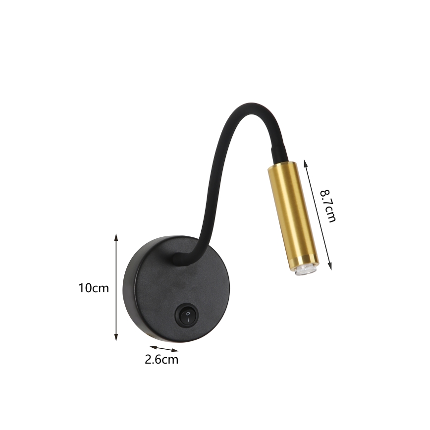 Brilagi - LED Prigušiva fleksibilna zidna lampa MAYA 1xG9/4W/230V crno/zlatna 2700-6500K Wi-Fi Tuya
