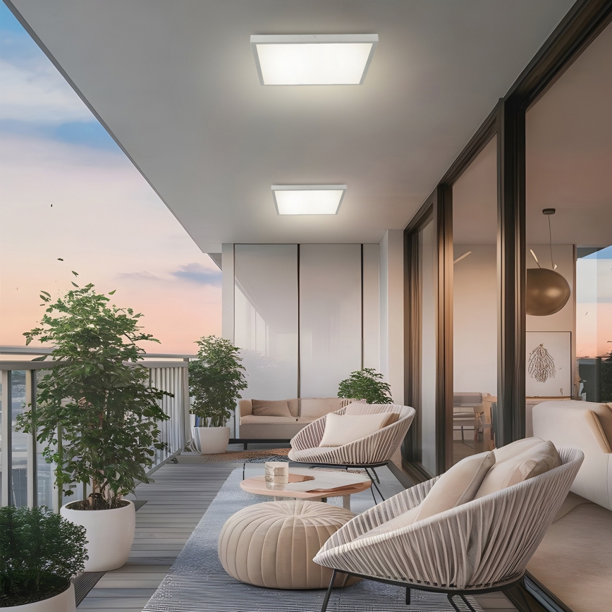 Brilagi - prigušiva LED plafonska lampa za kupatilo FRAME SMART LED/50W/230V 60x60 cm 3000-6000K IP44 srebrna + daljinski upravljač