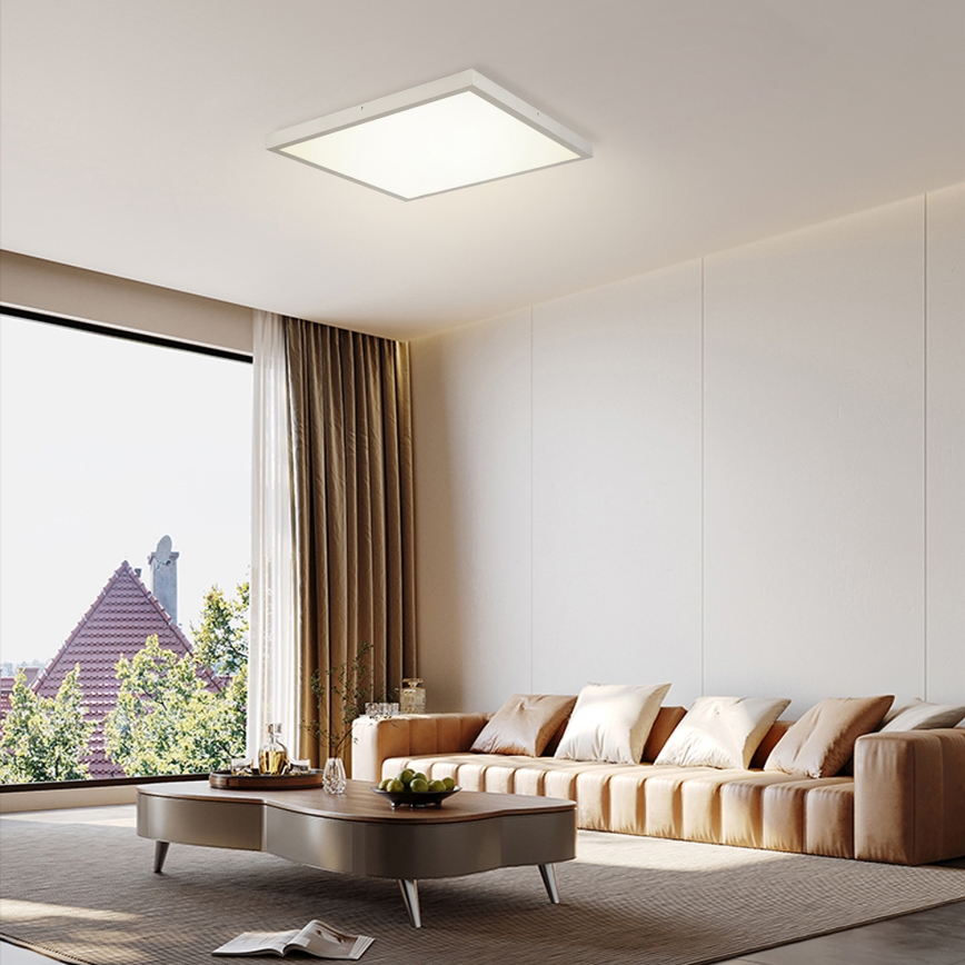 Brilagi - prigušiva LED plafonska lampa za kupatilo FRAME SMART LED/50W/230V 60x60 cm 3000-6000K IP44 srebrna + daljinski upravljač