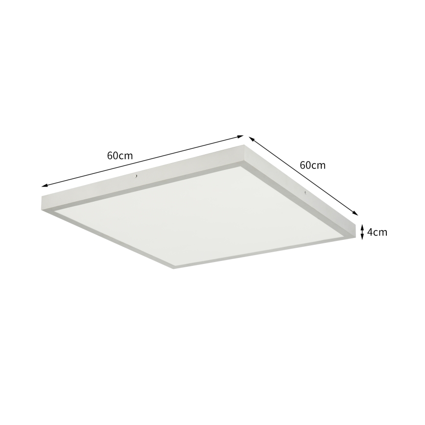 Brilagi - prigušiva LED plafonska lampa za kupatilo FRAME SMART LED/50W/230V 60x60 cm 3000-6000K IP44 srebrna + daljinski upravljač