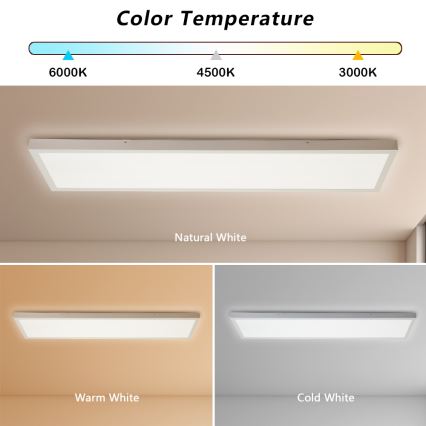 Brilagi - LED plafonsko svetlo za kupatilo FRAME SMART, prigušiva, LED/50W/230V, 30x120 cm, 3000-6000K, IP44, bela + daljinski upravljač