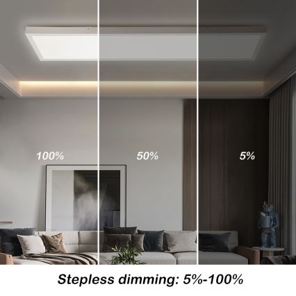 Brilagi - LED plafonsko svetlo za kupatilo FRAME SMART, prigušiva, LED/50W/230V, 30x120 cm, 3000-6000K, IP44, bela + daljinski upravljač