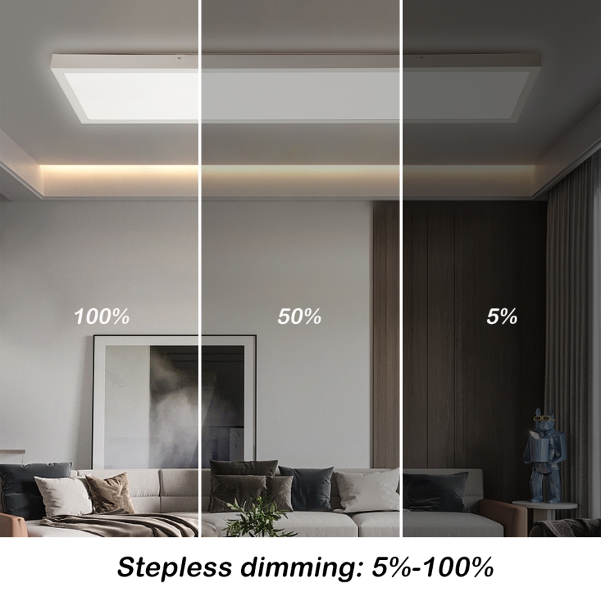 Brilagi - LED plafonsko svetlo za kupatilo FRAME SMART, prigušiva, LED/50W/230V, 30x120 cm, 3000-6000K, IP44, bela + daljinski upravljač