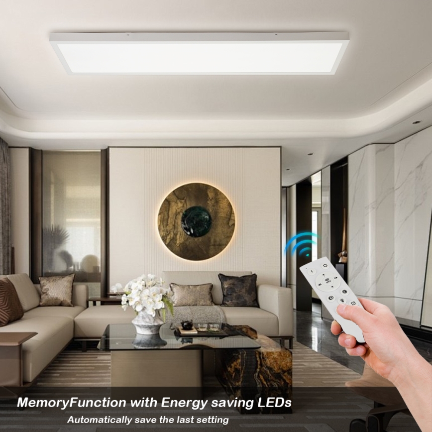 Brilagi - LED plafonsko svetlo za kupatilo FRAME SMART, prigušiva, LED/50W/230V, 30x120 cm, 3000-6000K, IP44, bela + daljinski upravljač