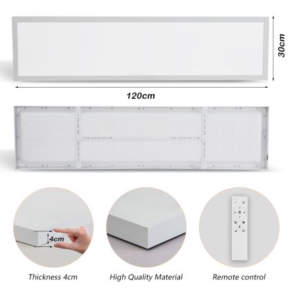 Brilagi - LED plafonsko svetlo za kupatilo FRAME SMART, prigušiva, LED/50W/230V, 30x120 cm, 3000-6000K, IP44, bela + daljinski upravljač